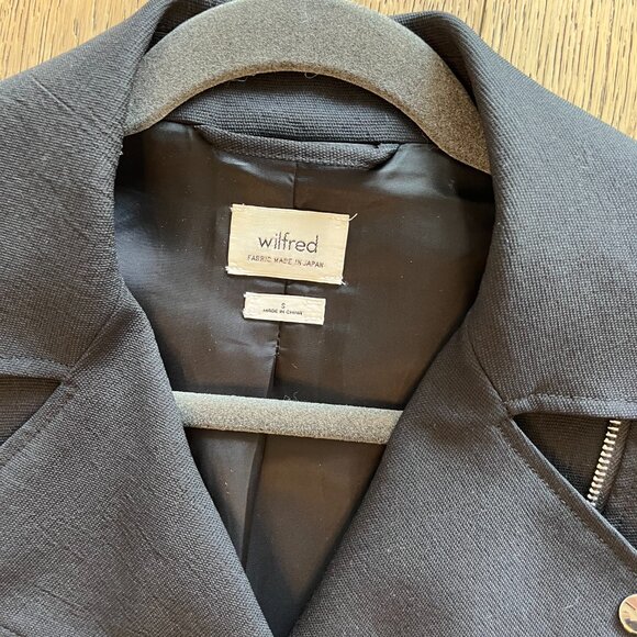 Wilfred Black Crepe Moto Jacket in Size Small - Picture 5 of 6